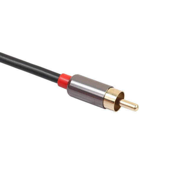 3FT 3.5mm Stereo Male Plug to Dual RCA Audio Male Adapter Speaker Cable Grey