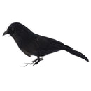 2x Black Feather Bird Artificial Simulation Birds Xmas Prop Home Yard Decor