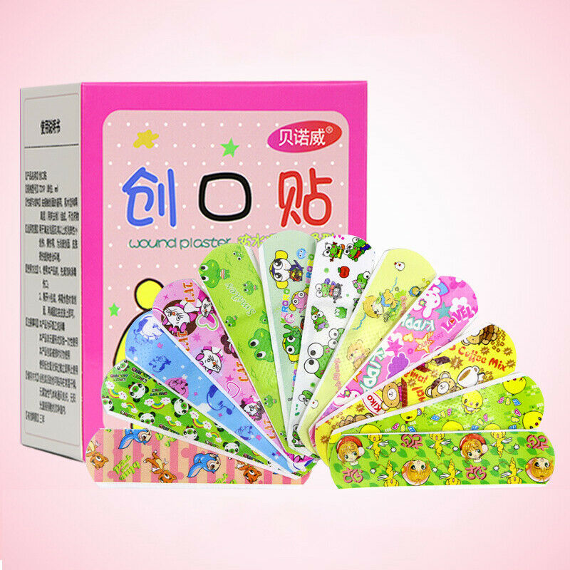 120PCs Waterproof Breathable Cartoon Band Aid Hemostasis Adhesive BandagesB Ew