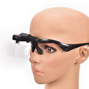 2 LED Head-Light Headband Magnifier Headset Magnifying Glass Loupe with 5x Lens~