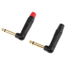 2Pieces 90 Degree 6.5mm Mono Male Amplifier Audio Solder Jack Plug Adapter
