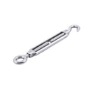 M6 6mm Threaded Stainless Steel Hook Eye Type Die Cast Turnbuckle 5.7 inch