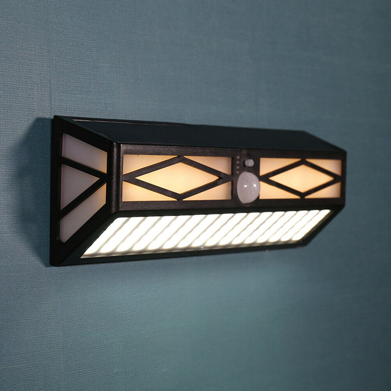 80 LED Solar Wall Light Outdoor Human Body Infrared Sensor Lamps Porch Garden