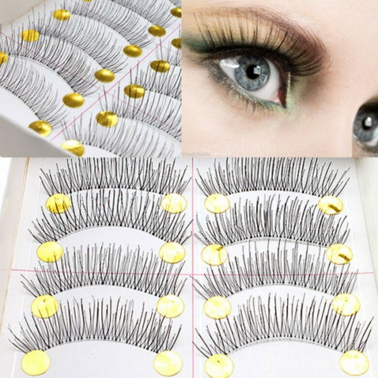 10Pair Natural Women Lady Long Eye Lashes Beauty Makeup Handmade False Eyelashes
