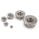 20pcs 304 Stainless Steel Hex Head Serrated Spinlock Flange Nuts M5