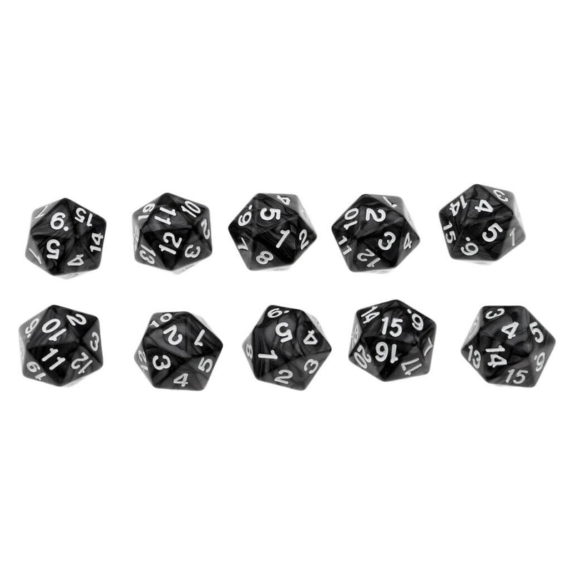10Pcs Acrylic 20-Sided Role Playing Dices Toys TRPG Board Game for MTG DND