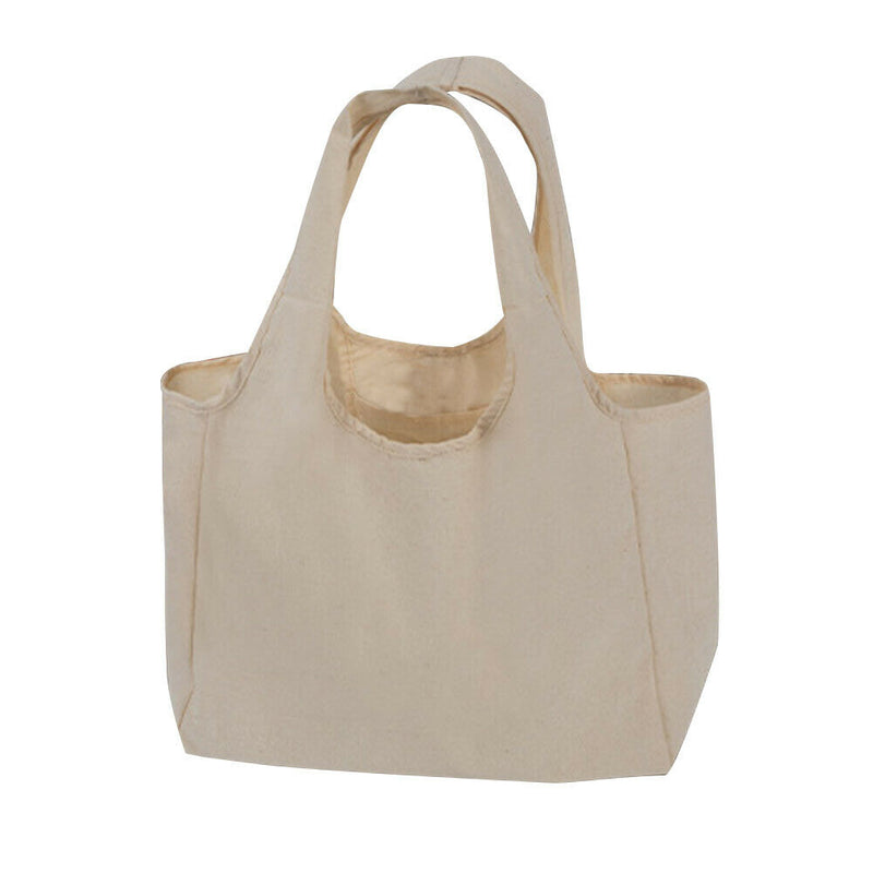 Pouch Cotton Blend Large Capacity Shopping Bag Double Handles Foldable Reusable