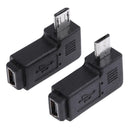 2pcs 90 Degree Mini USB Female to Micro USB Male Adapter Connector