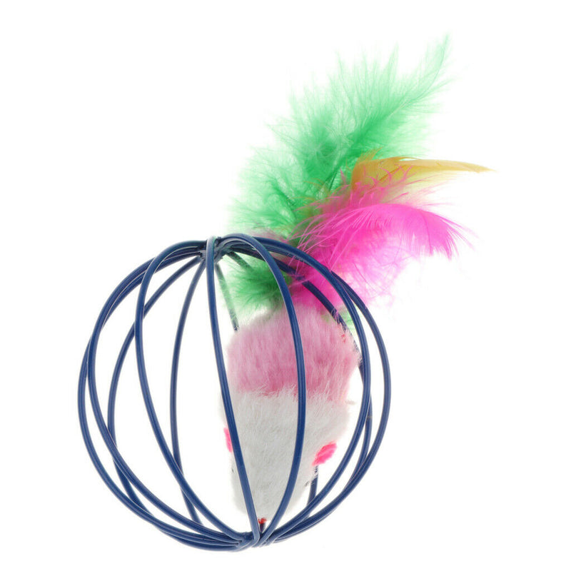 Cat Toys Furry kitten Mice in the cage 5 Pack