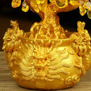Chinese Golden Crystal Lucky Money Fortune Tree LUCKY Fortune Wealth Home O