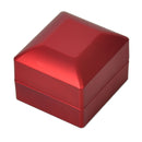 Red Polish LED Lighted Ring Box Engagement Wedding Diamond Jewelry Display Gift