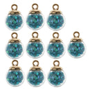 20x Mini Glitter Star Glass Ball Charms DIY Necklace Pendant 16mm Blue Pink
