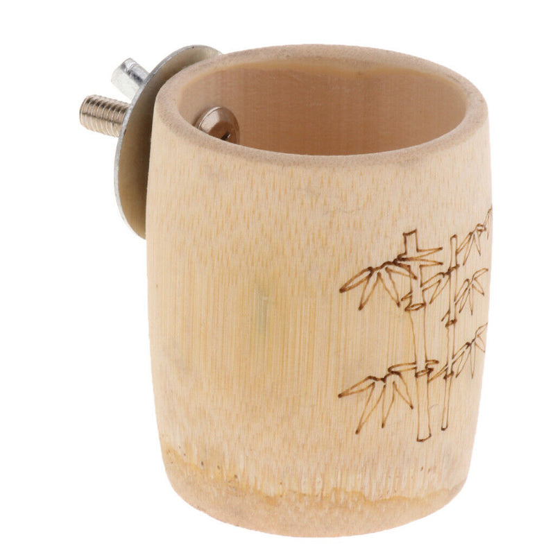 2 Pcs Parrot Feeder Bamboo Feeding Bowl Cage Food Water Container S