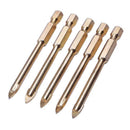 5 Pieces Of 6Mm Glass Drill Bit Set Tungsten Carbide Tip Ceramic Tile Cutte V3P8