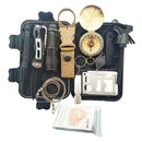 Outdoor Survival Kit-Blanket, SOS Whistle, Wire Saw, Bottle Clip