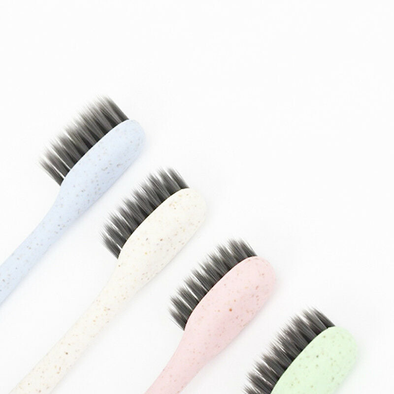 4X Wheat Straw Bamboo Charcoal Soft Toothbrush Hygiene Eco-Friendly Oral Clea Cy