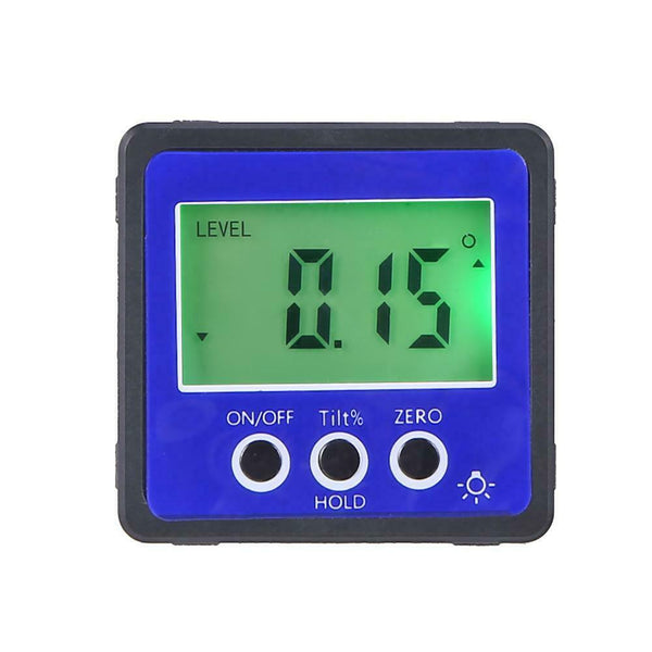 Magnetic Digital Protractor Inclinometer Level Box Angle Finder Box Gauge (Blue)