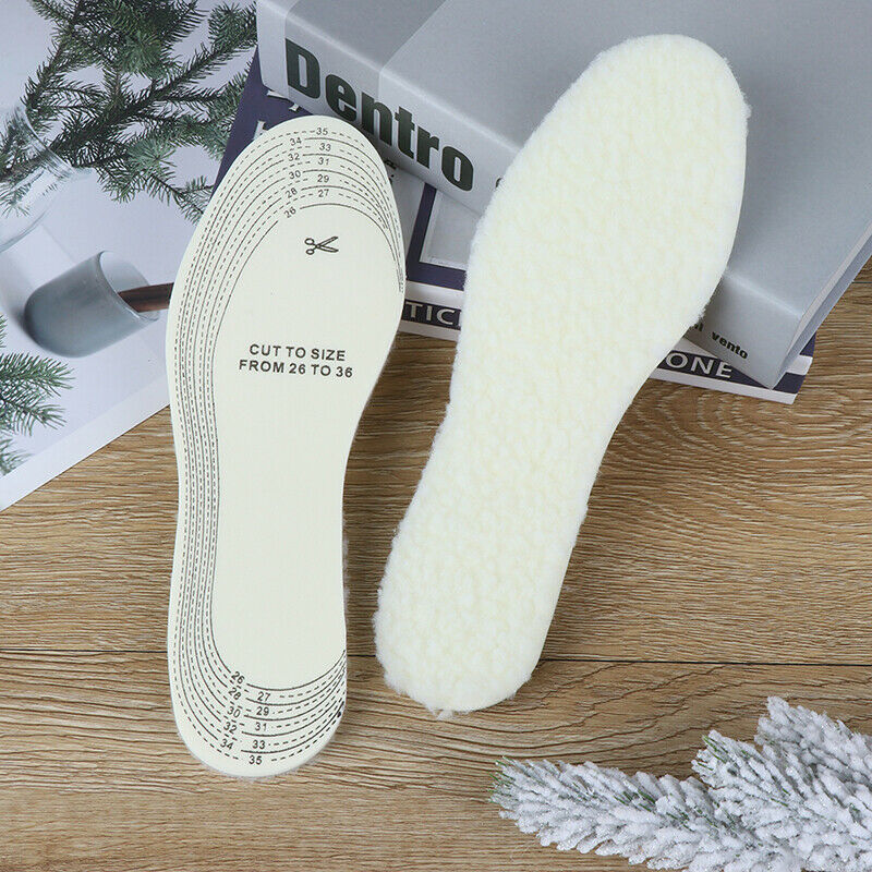 1 Pair Winter Wool Warm Latex Insole Kids Sweat-absorbent Breathable Insoles Kw