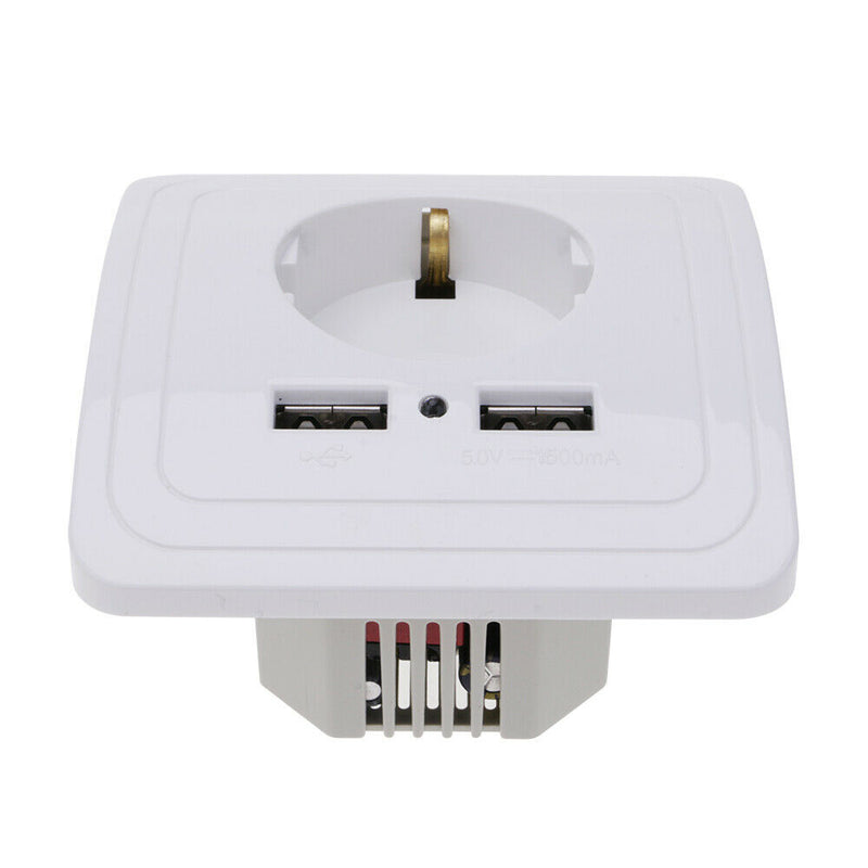1.5A Wall Charger Adapter Board Dual USB EU Plug Wall Socket Power Outlet Panel