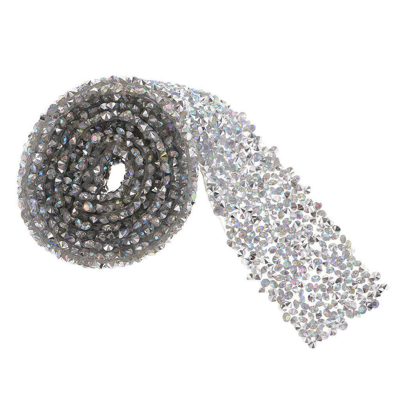 1 Yard Bling Crystal Rhinestone Applique Trims Iron on for Bridal Belt Dress