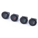 4Pcs 12V 20A Round Rocker Switch ON/Off LED Light Car Marine Boat Dot ToS Hn