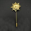 Sun Face Shape Suit Shirt Corsage Lapel Stick Pin Tie Brooch Men's Wedding