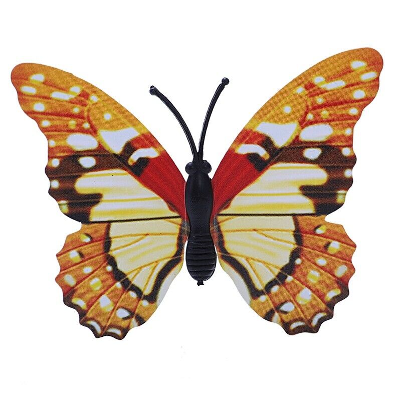 Multicolor Garden Butterflies on Sticks x10. Dia 7cm;Single layer butterfly