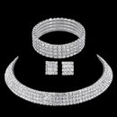 3pcs Women Crystal Wedding Bridal Necklace Earrings Bracelet Jewellery Set Gift