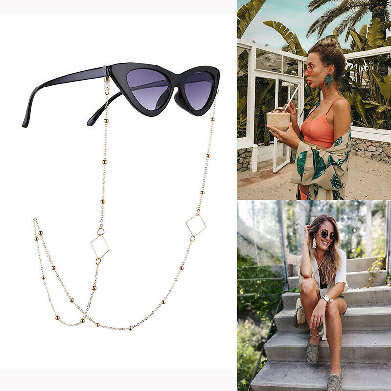 Eye Glasses Sunglasses Beading Chain Holder Lanyard Necklace Strap Square W Kw