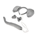 Elephant Animal Set Zoo Farm Jungle Safari Headband Ears Bow Tail Fancy Dress Z