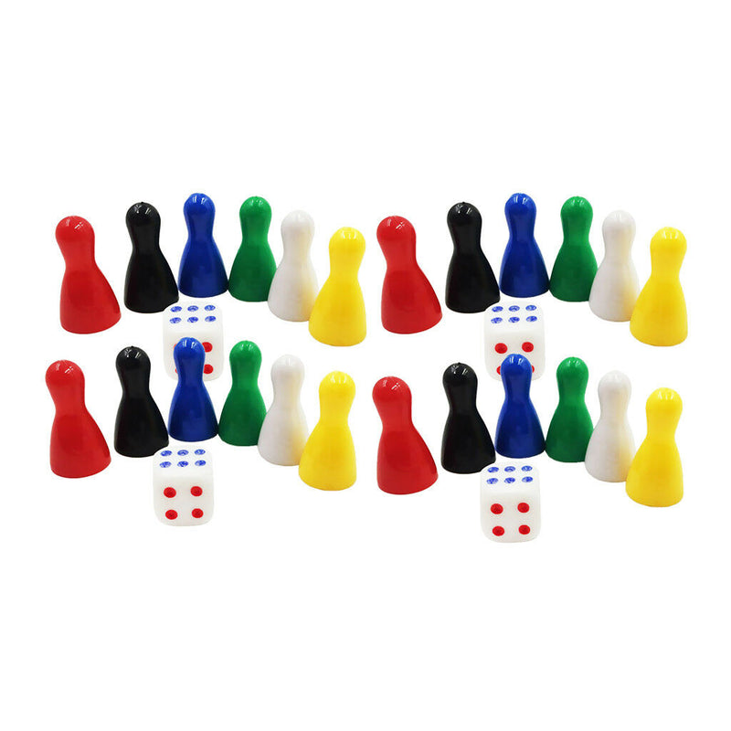 24x Colorful Chessman Chess Pieces Playing Dice Board/Card Game Accessories