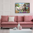 5D DIY Diamond Painting Garden Horses Cross Stitch Mosaic Kit Home Decor