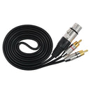 2pcs Dual RCA Male to XLR 3 Pin Female Jack Microphone Cable Adapter Cord