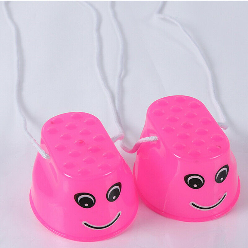1 Pair Kids Funny Plastic Walk Stilt Jump Outdoor Fun Sports Balance Traini W2W4