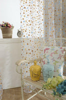 Colorful Dots Voile Organdy Curtain Window Sheer Drapes Divider Panel Coffee