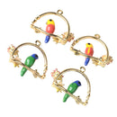 4pcs Parrot Garland Charms Pendant DIY Jewelry Findings Gifts hair Accessory