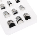 24Pcs Acrylic false french nail full finger nails art cover manicure diamond  Z