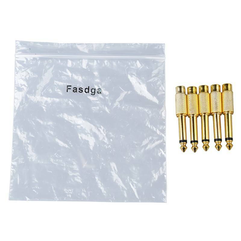 Fasdga 5pcs 6.35mm 1/4inch Male Mono Plug To RCA Female Jack Audio Adapter  G2B5