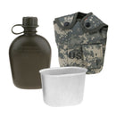 Outdoor Camping Army Water Bottle Canteen Hip Flask with Cup Pouch Random Camo