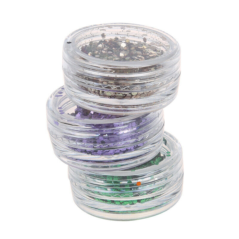 Lot 24 color sequin glitter deco chips nail manicure acrylic gel. X3Y9