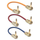 3pcs 20cm/8 inch Pedal Guitar Patch Cables Right Angle Effect Pedal Cables Cords