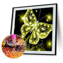 Butterfly Painting 5D Diamond Mosaic Embroidery DIY Cross Stitch Kit(Yellow
