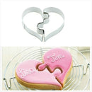 2Pcs Love Puzzle Metal Cutter Mold For DIY Wedding Cake Cookie Pastry Bake LJ