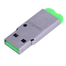 Mini Portable USB2.0 Port Metal Case Smart SD/TF Card for PC(Green)