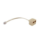 6P4C RJ11 Male to Female Two Way Telephone Splitter Converter Cable O8C7