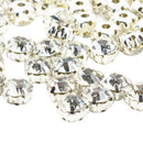 100x Crystal Rhinestone Sew On Loose Faceted Beads for DIY Sewing Crafts 8mm