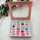 Little Girl Lovely Jewel Rings in Box Girls Play Dress Up Pretend Play Dress Up