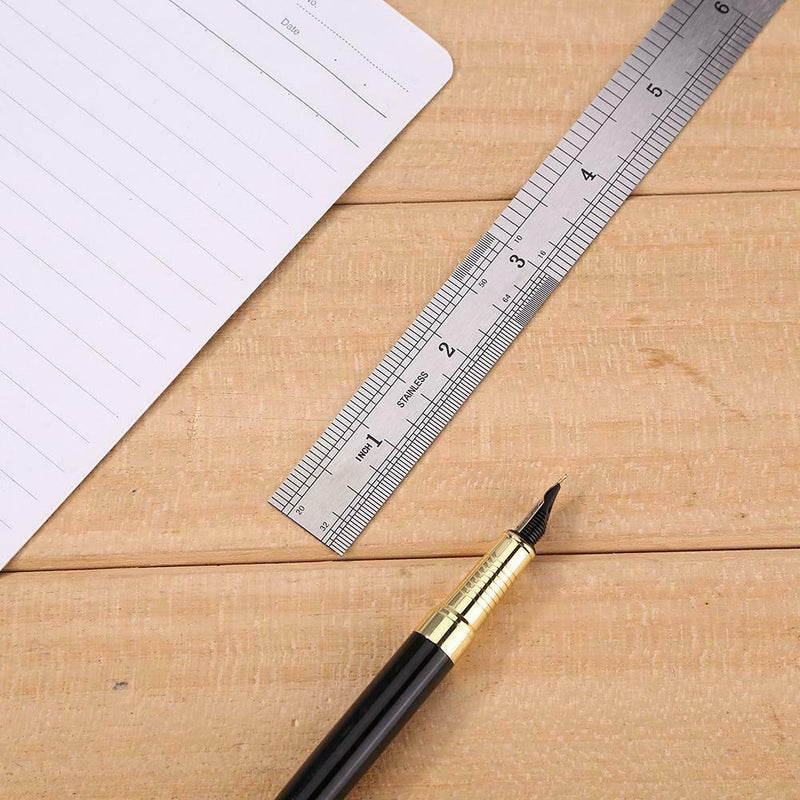 Stainless Steel Metal Straight Ruler Double Sided Measuring Tool (150mm) A