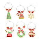 6 Pack Chirstmas Wine Glass Charms Rings Wine Glass Markers for Xmas Party