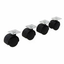 Twin wheel furniture castors with fixing plate - Pack of 4 by Express Fitti H1J5